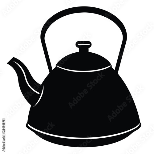 Tea Kettle Silhouette Vector Illustration
