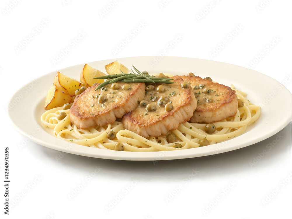 Veal Piccata Tender veal cutlets pan-seared and cooked in a lemony caper sauce. Served with pasta or roasted potatoes, this Veal Piccata Tender veal cutlets pan-seared and cooked in a lemony caper sauce. Served with pasta or roasted potatoes, this