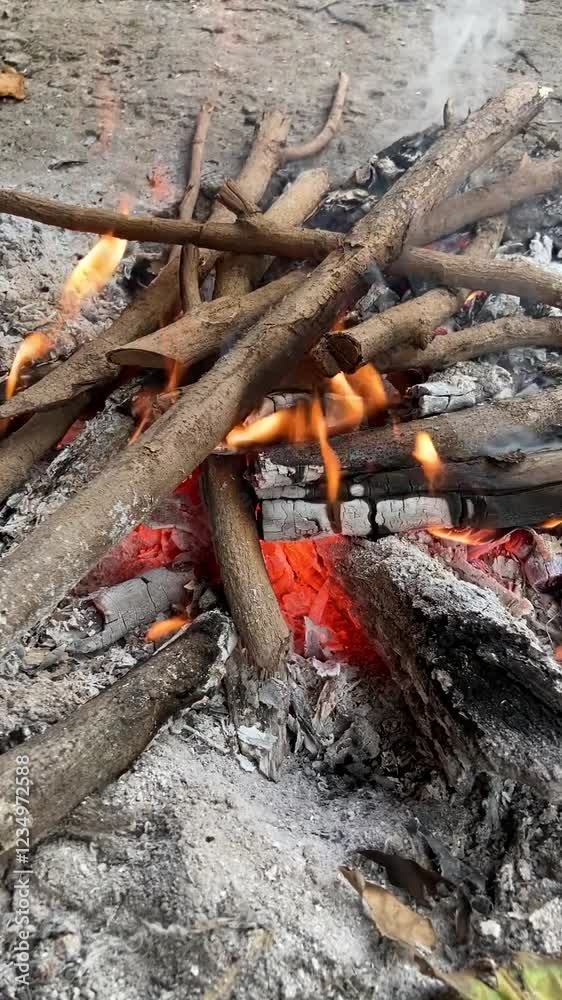 The bonfire is burning. The bonfire is burning.