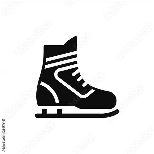 Winter Sport Ski Boot Solid Icon Vector photo