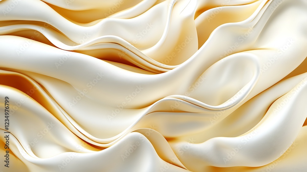 Obraz premium Abstract Creamy Yellow Waves of Fabric