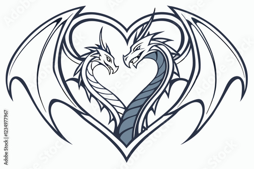  Metallic heart shape, tribal design, chrome finish, sharp edges, intricate details, symmetrical, gothic style, biomechanical elements, silver and blue tones, 3D rendering, fantasy art, tattoo-inspire