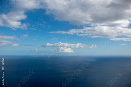 Fototapeta Naklejka Na Ścianę i Meble -  Atlantic ocean a sky with clouds, Madeira, Portugal