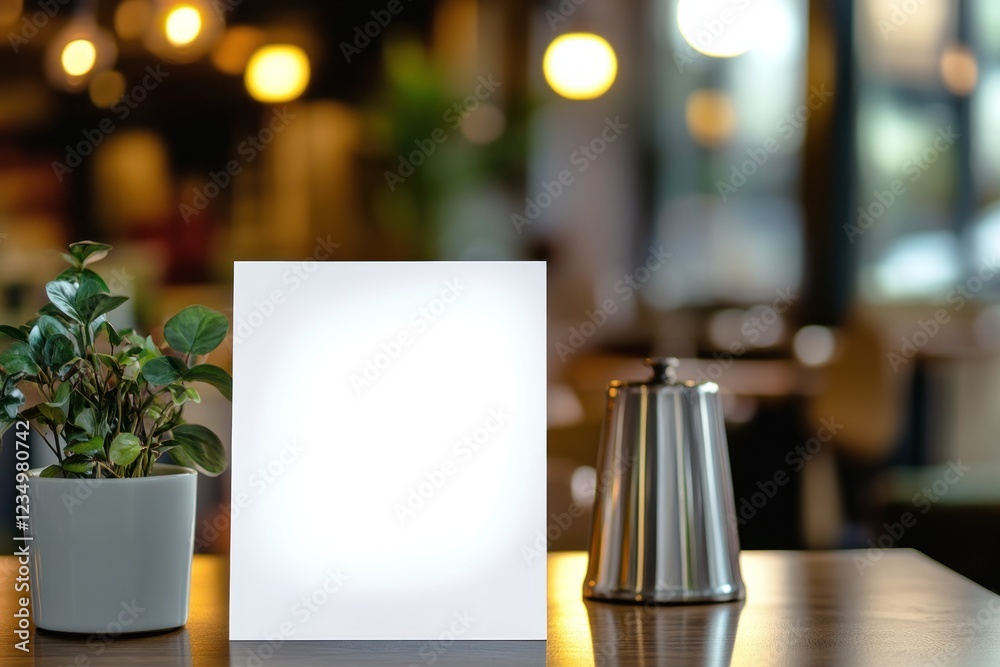 Blank Menu Mockup in a Cozy Cafe Setting Blank Menu Mockup in a Cozy Cafe Setting