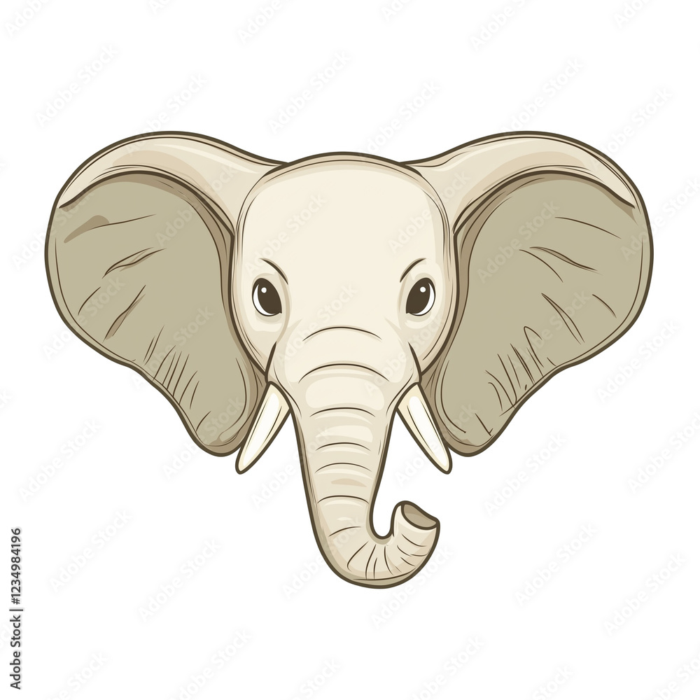Fototapeta premium Artistic Digital Illustration of an Elephant Head