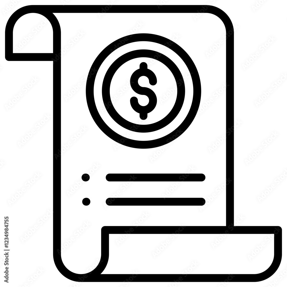Invoice Human Resource and Employment Icon Line Vector Design Invoice Human Resource and Employment Icon Line Vector Design