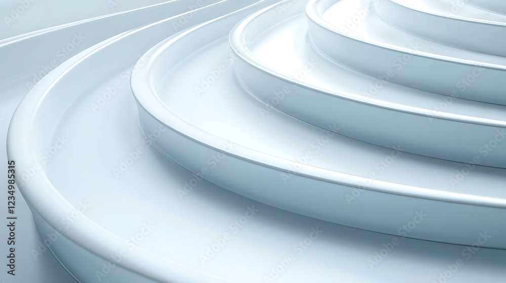 Obraz premium Abstract White Curved Spiral Staircase Design