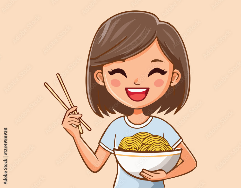 girl eating a sandwich vector flat design. girl eating a sandwich vector flat design.