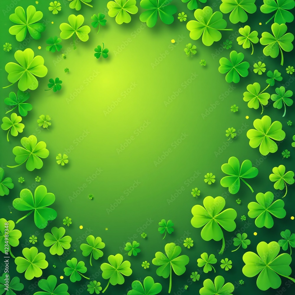 Shamrock vector background, green design for St. Patrick’s Day celebration, lucky charm decoration Shamrock vector background, green design for St. Patrick’s Day celebration, lucky charm decoration