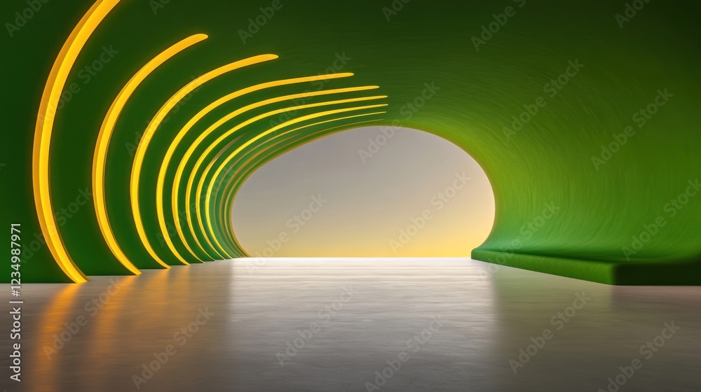 Naklejka premium Emerald Green Generative Art Gallery Zoom Room Background