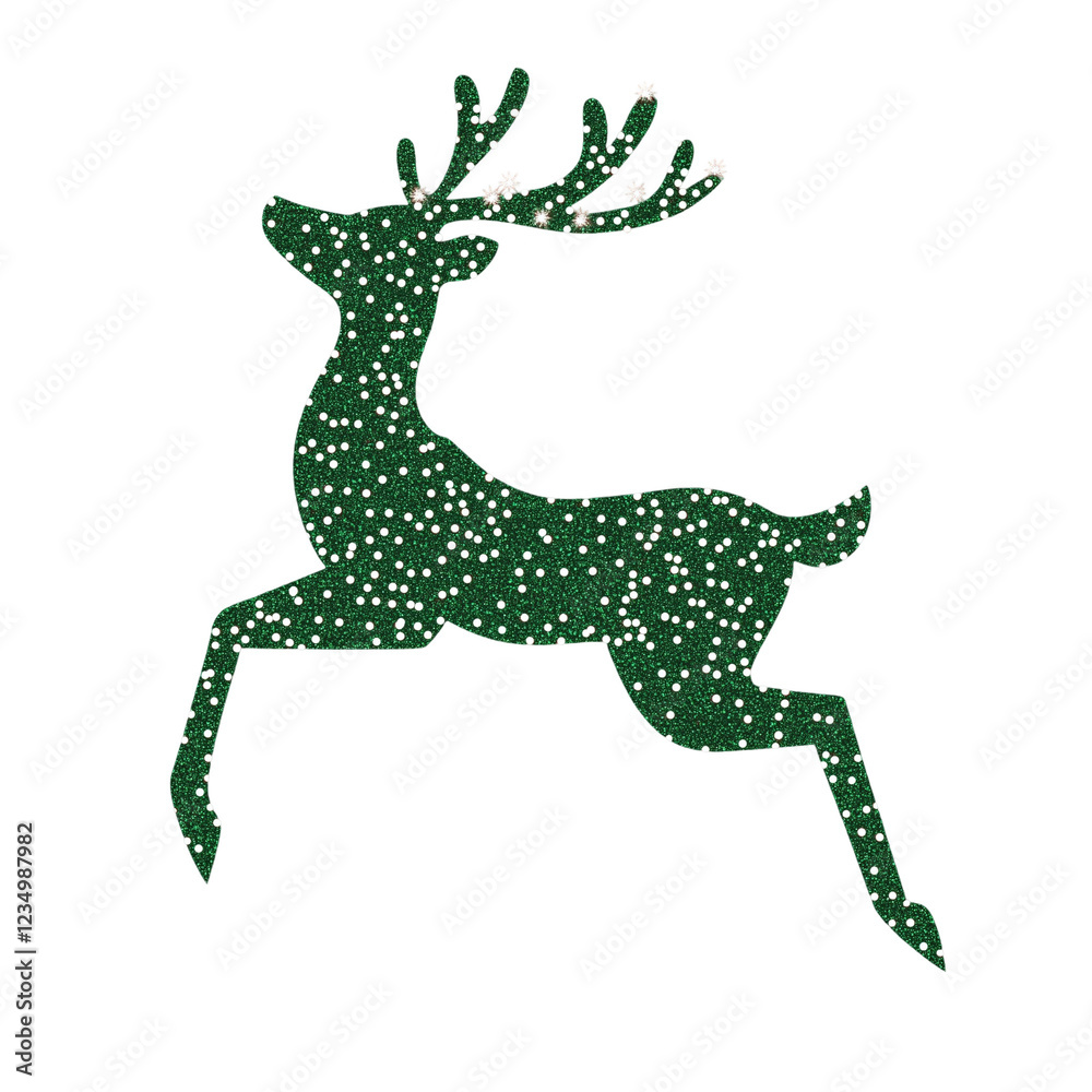 Fototapeta premium Sparkling Holiday Reindeer Silhouette With Snowflake Pattern