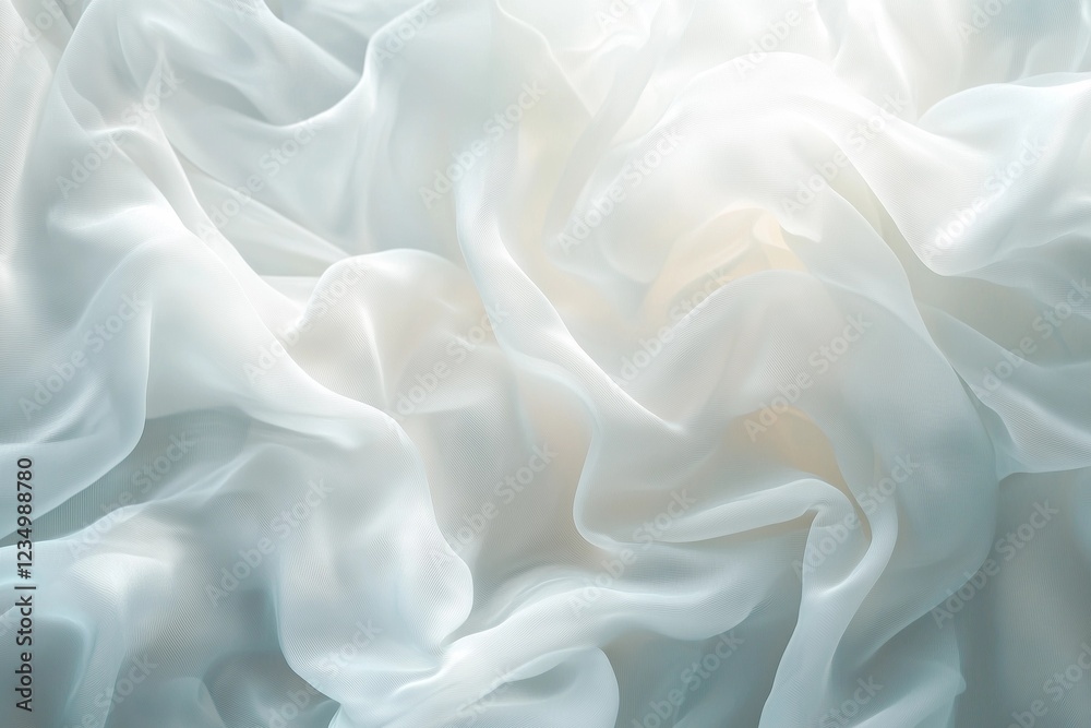 Obraz premium Soft Flowing White Fabric Background with Elegant Textures