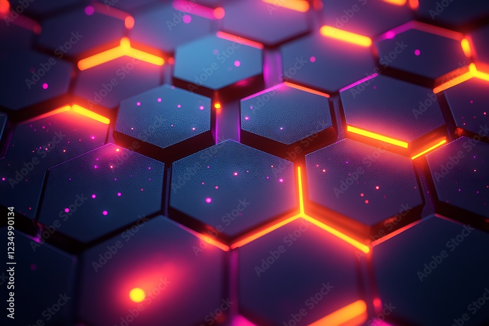 Illuminated Hexagonal Grid Abstract Pattern Illuminated Hexagonal Grid Abstract Pattern