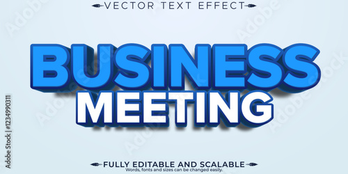 Business editable text effect, editable meeting and network text style