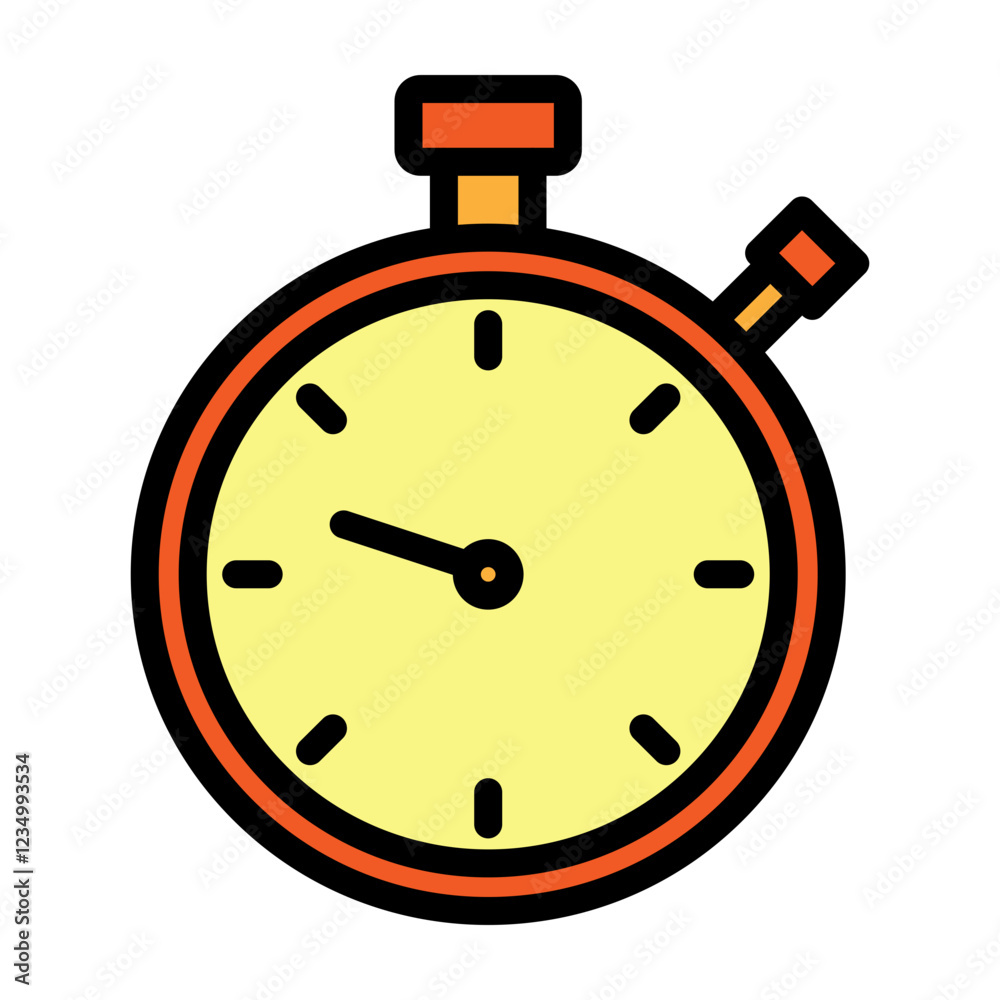 Stopwtach Vector Filled Icon Design