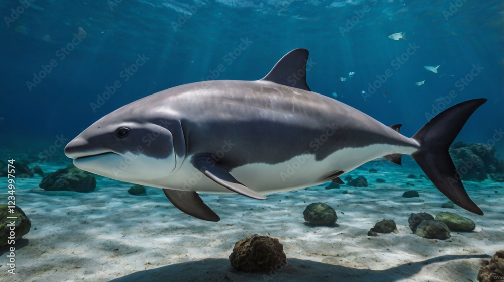 Obraz premium shark in aquarium ai