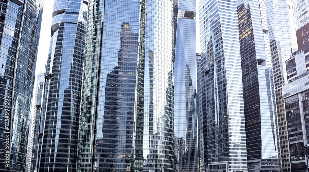 Fototapeta premium sleek modern skyscrapers reaching for the sky in a vibrant urban landscape