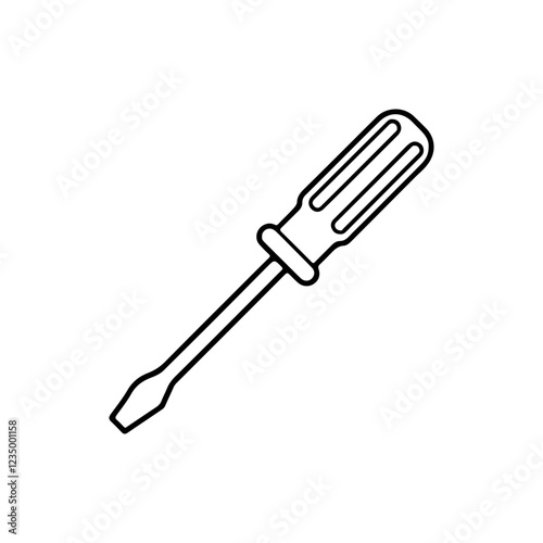 Screw driver outline stroke icon vector illustration design.