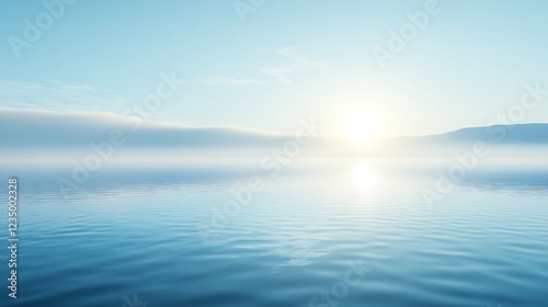 Wallpaper Mural Serene Sunrise Over Calm Misty Lake Water Torontodigital.ca