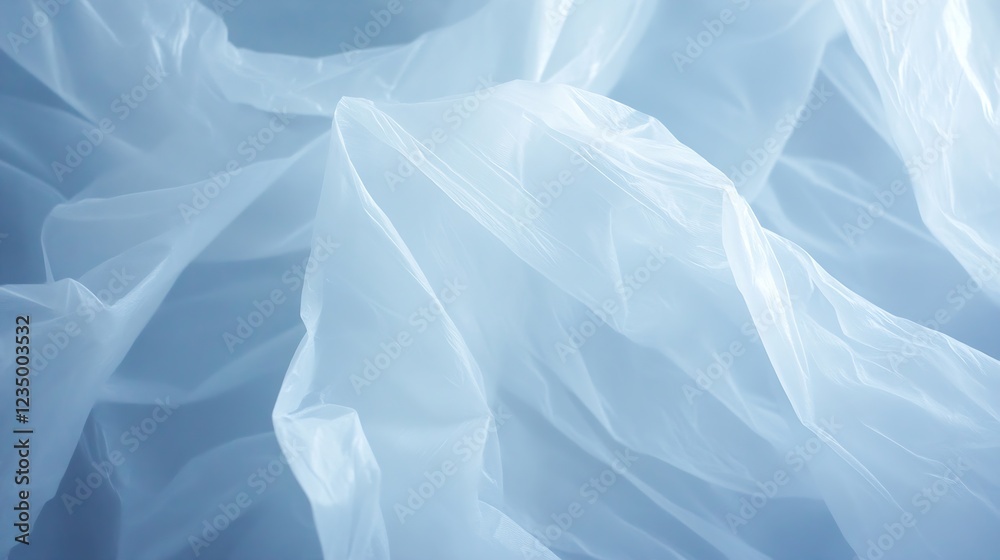 Obraz premium Ethereal White Abstract Background with Flowing Textured Fabric Layers : Generative AI