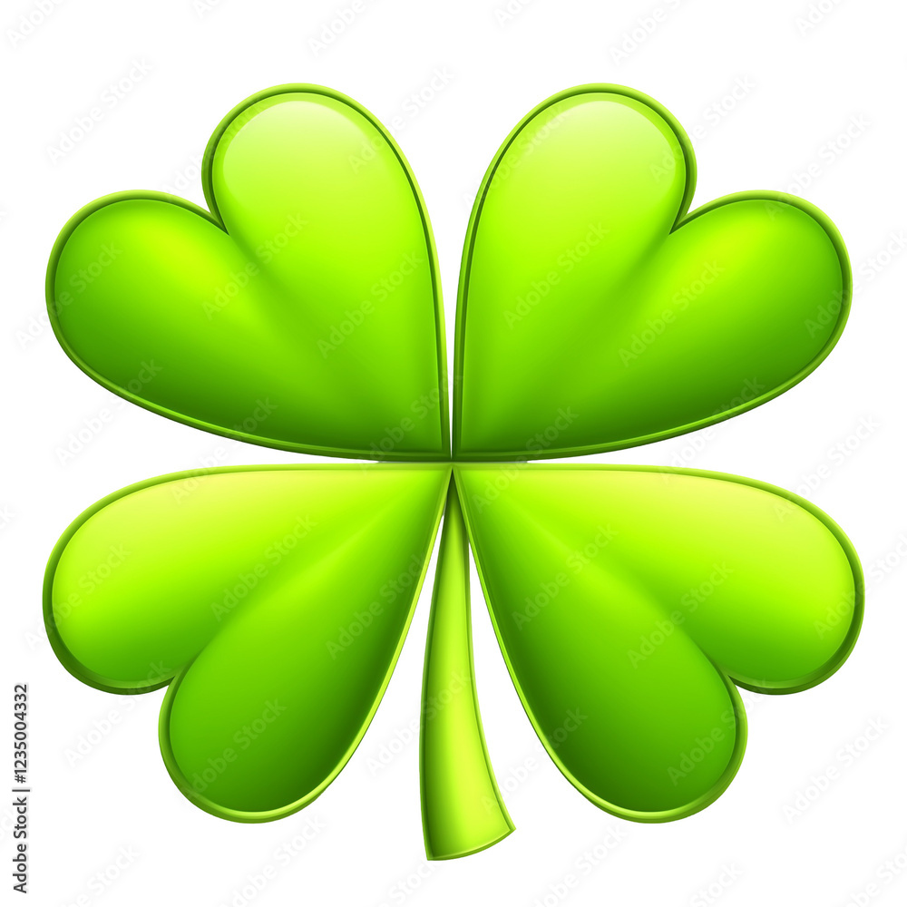 Minimalist Heart-Shaped Four-Leaf Clover Icon Minimalist Heart-Shaped Four-Leaf Clover Icon