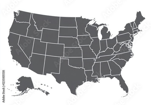 A U.S. map with the states