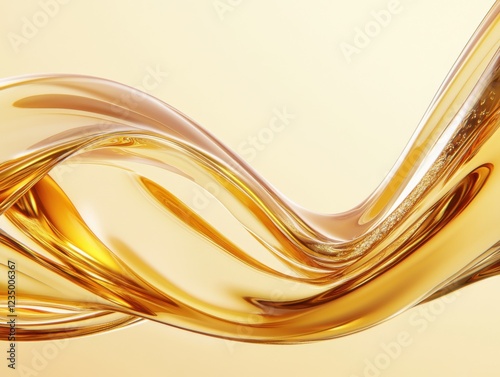 A luxurious abstract design featuring elegant golden waves, creating a sense of opulence and sophistication against a soft background.