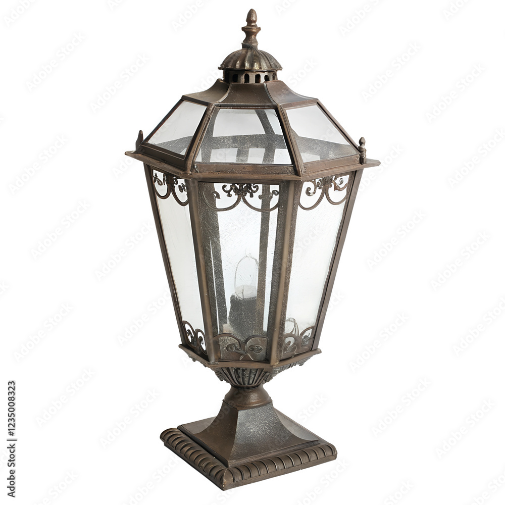 Antique street lamp on a transparent background. Antique street lamp on a transparent background.