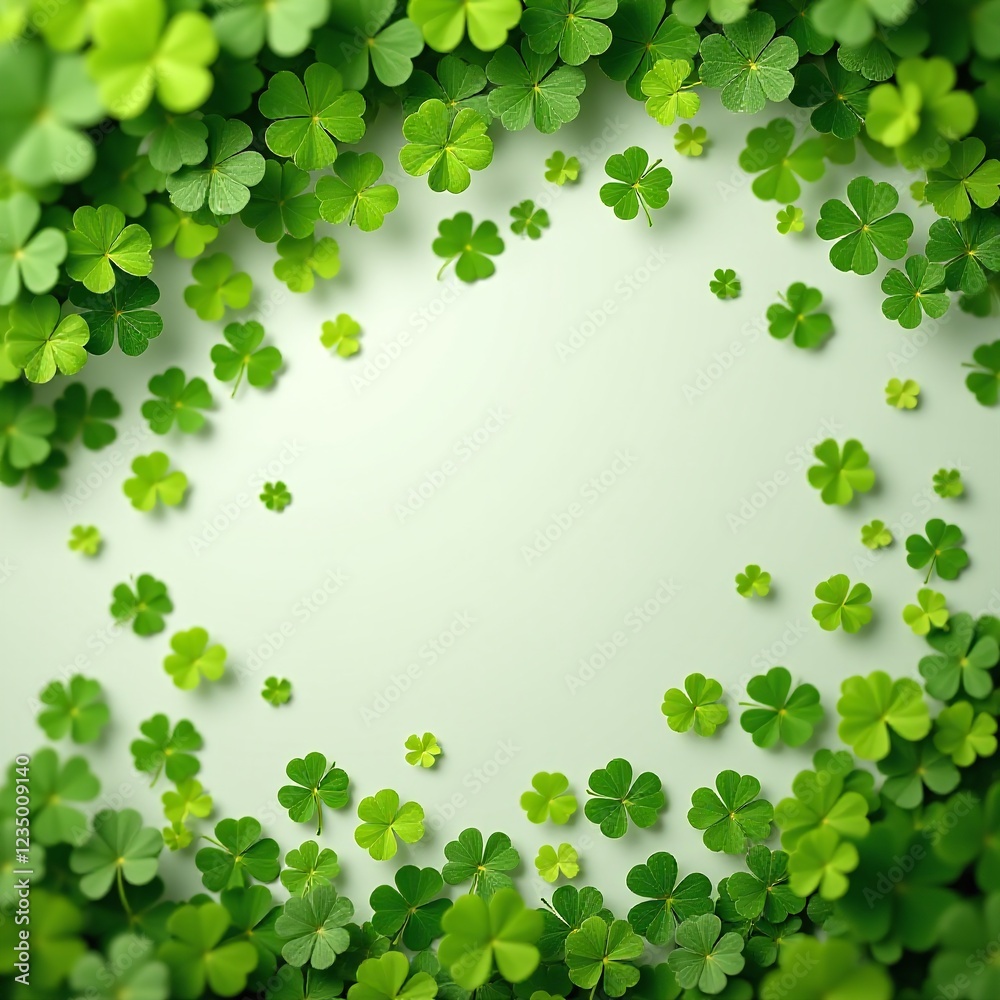 Festive Green Clover Leaves Background for Saint Patrick's Day Festive Green Clover Leaves Background for Saint Patrick's Day