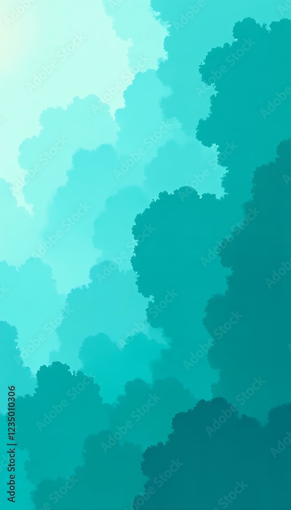 Obraz premium Abstract_Teal_Gradient_Background_Cloudy_Texture_Digital_Art