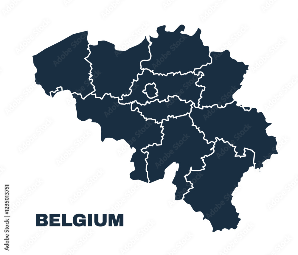 Obraz premium Belgium map flat border outline vector