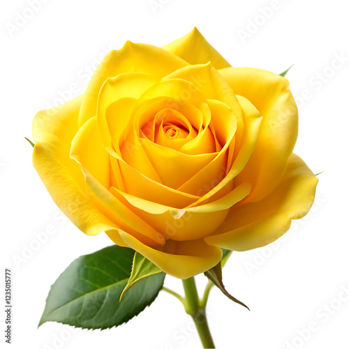 yellow rose isolated on white