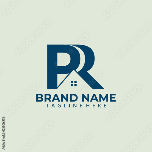 Letter PR icon vector, PR logo for home Real estate business