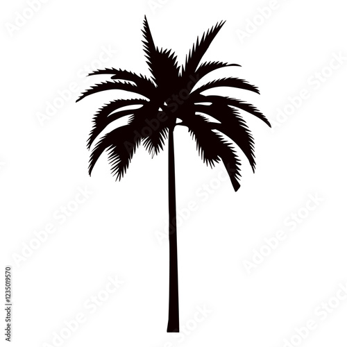 palm tree silhouette on white background vector