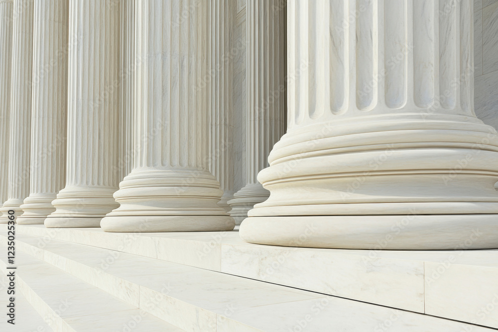 The row of classical columns with steps
The row of classical columns with steps