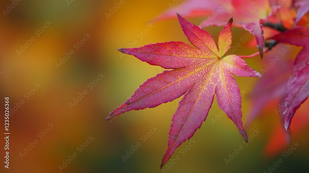 CloseUp of Red Maple Leaf in Stunning Autumn Colors Against Soft Focus Background : Generative AI CloseUp of Red Maple Leaf in Stunning Autumn Colors Against Soft Focus Background : Generative AI