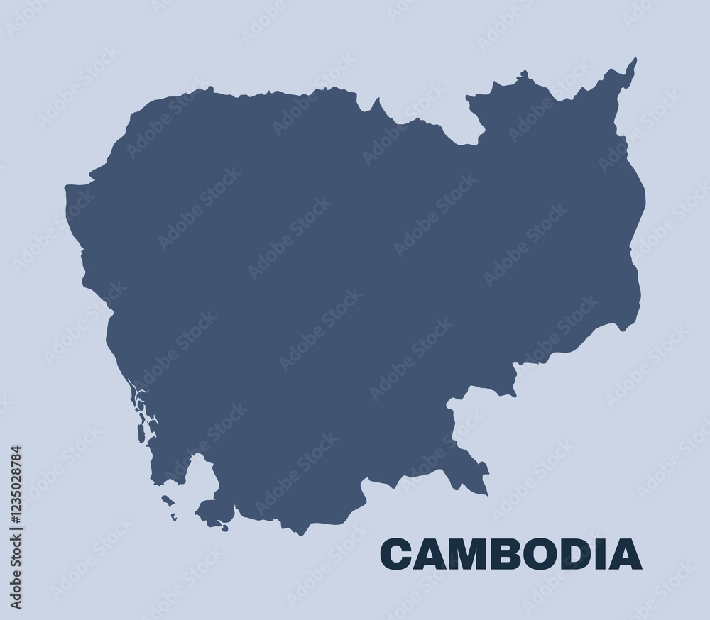 Obraz premium Cambodia map simple flat vector