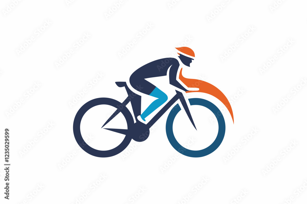Fototapeta premium bike with woman vector logo with a white background