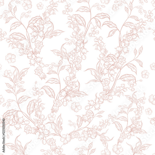 Graphic seamless pattern with flowers.