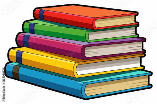 Wallpaper Mural stack of books isolated on white Torontodigital.ca