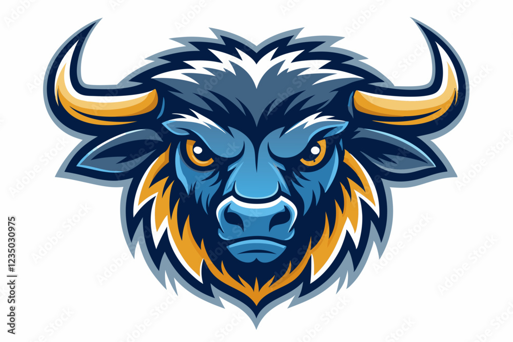 Fototapeta premium buffalo head with cap logo