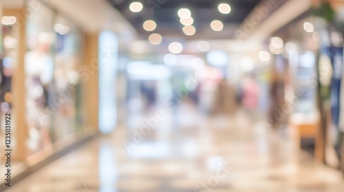 Wallpaper Mural Blurred Shopping Mall Interior with Bright Lights and Shoppers in Background : Generative AI Torontodigital.ca