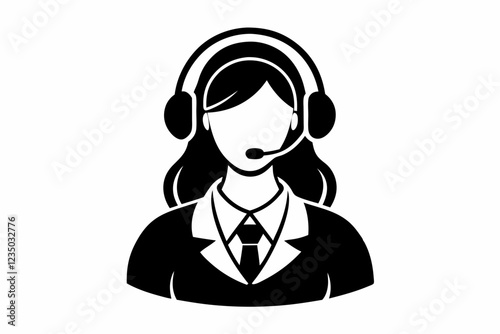 call center woman with laptop