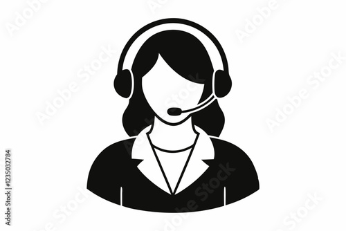 call center woman with laptop