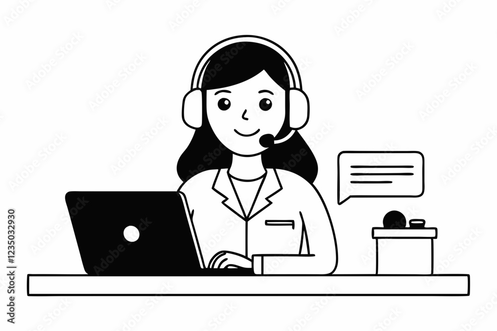 call center woman with laptop call center woman with laptop