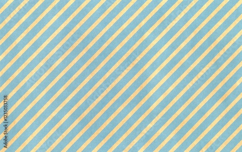 Surface of gift packaging paper or cardboard, background, texture. Backdrop of dark-brown paper surface with blue stripes diagonally. Brownish paper piece. Fragment of thick, colorful wrapping paper
