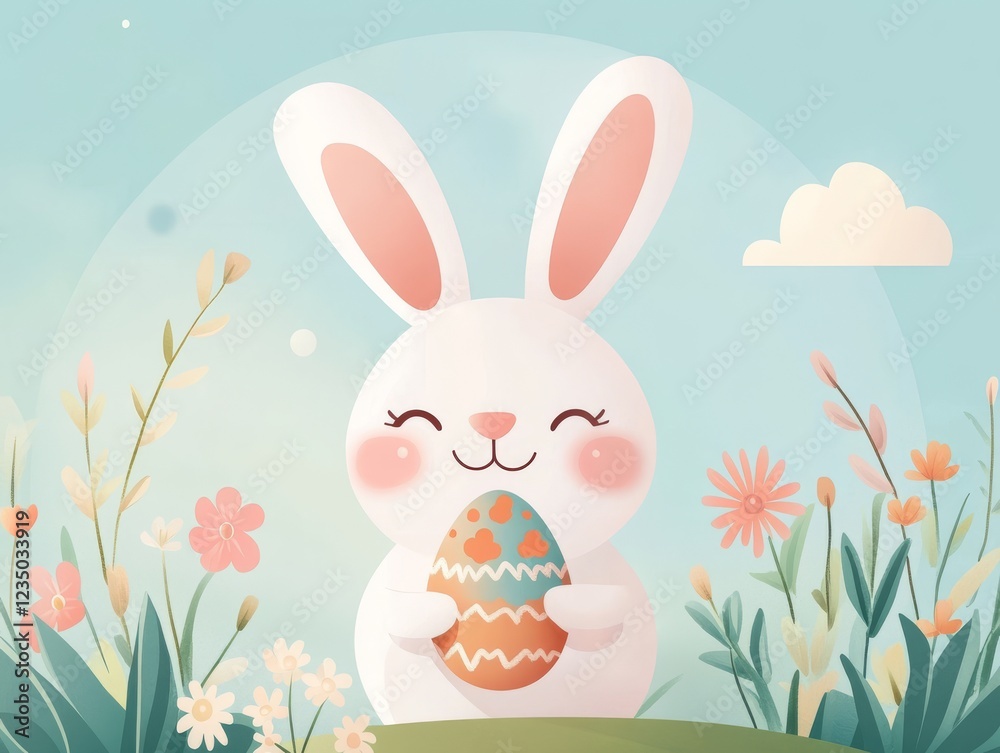 Obraz premium Happy Easter Bunny in Spring Meadow 
