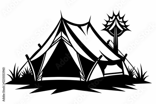 camping tent silhouette