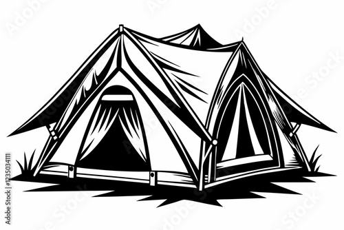 camping tent silhouette