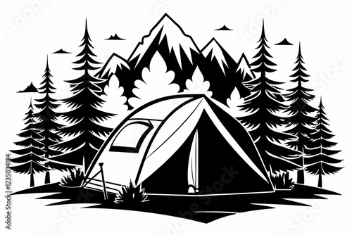 camping tent silhouette
